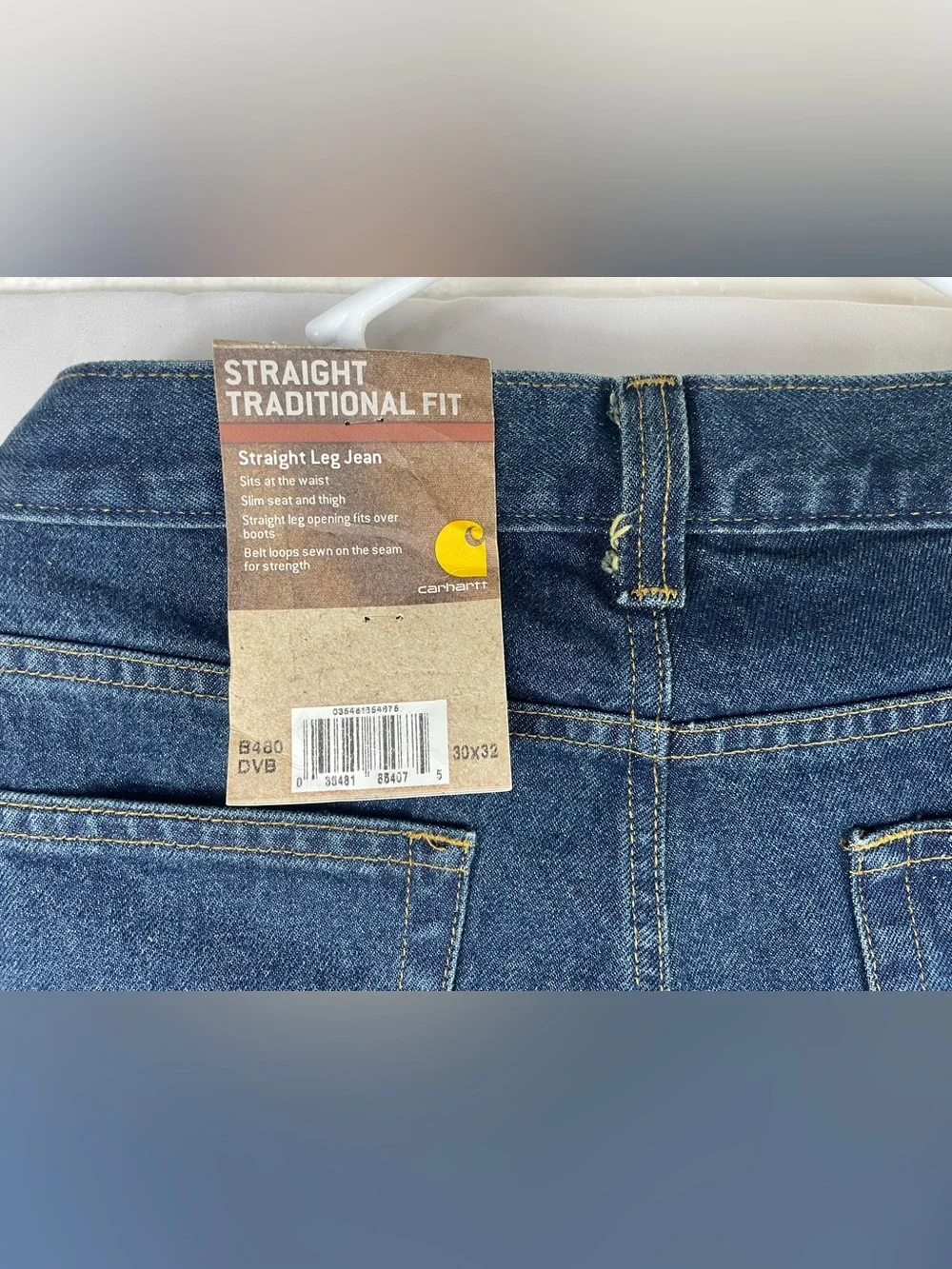 Carhartt Men's Relaxed Straight-Leg Jeans in Deep Blue Denim
